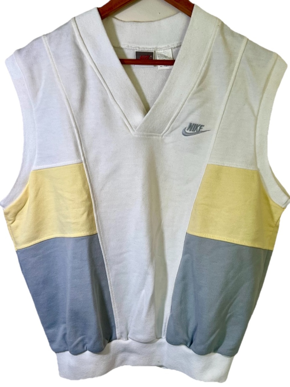 Vintage 80’s NIKE Challenge Court Tennis Vest Men’s Size M Yellow/Grey/Wht RARE